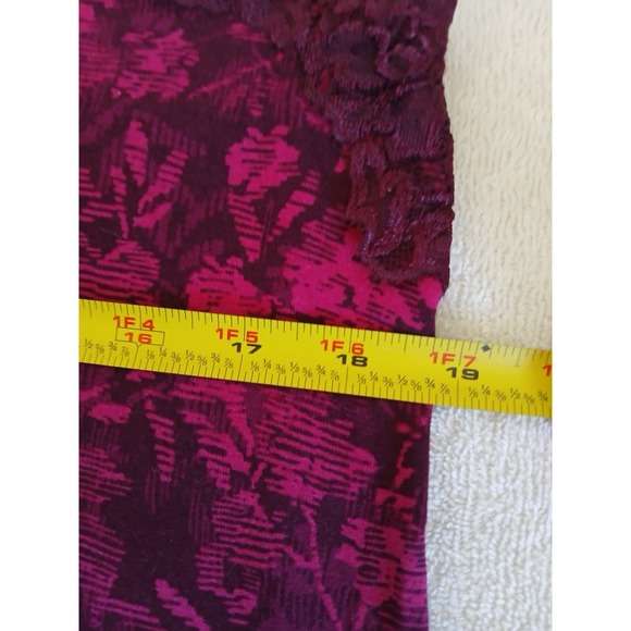 Lane Bryant Women Floral 14/16 Tank Top Layering Cotton sleeveless Cami Burgundy - Picture 13 of 14